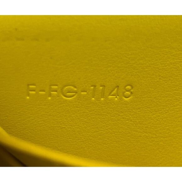 Céline Pebbled Leather Large Flap Wallet Grey And Yellow Made in Italy - Picture 4 of 13